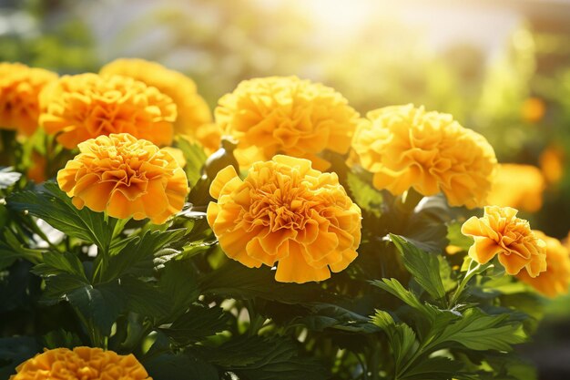 Cempasuchil flores de caléndula amarilla cempazAchitl para los altares del día de los muertos México