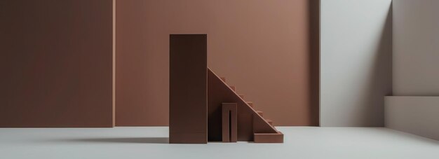 Cena 3D minimalista com formas simples