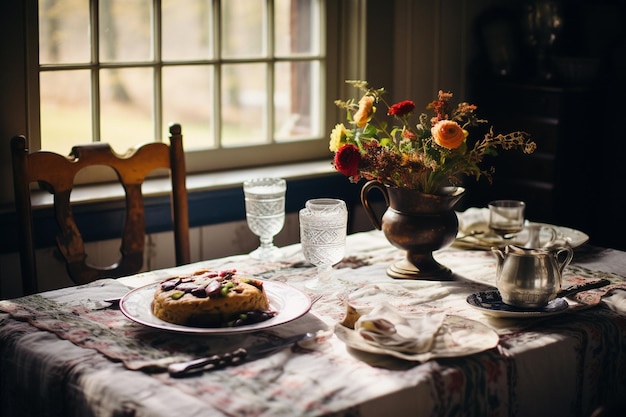 Cena de Acción de Gracias en el campo