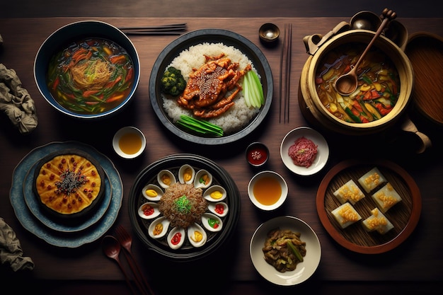 La cena y el almuerzo se sirven con cocina coreana.