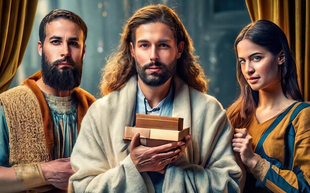 Foto cena bíblica no nascimento de jesus