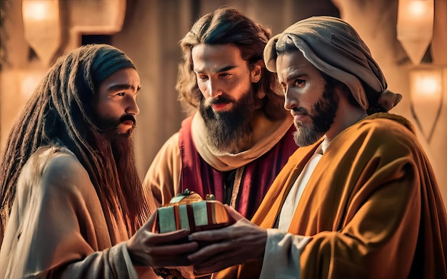 Foto cena bíblica no nascimento de jesus