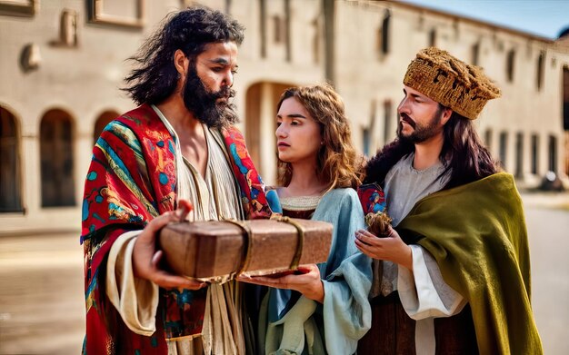 Foto cena bíblica no nascimento de jesus