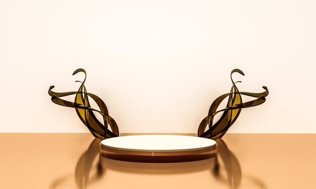 Cena com pódio para apresentação em estilo minimalista 3d render desenho de fundo abstrato