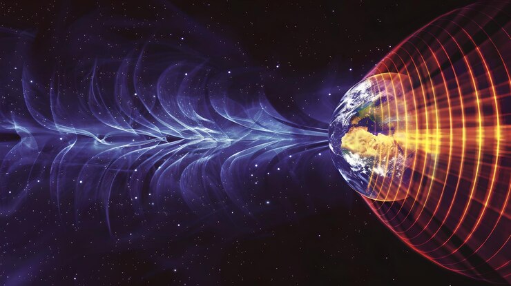 Foto cena cósmica abstrata vibrante que retrata campos de energia e fenômenos interestelares ideal para ciência e conteúdo relacionado ao espaço obras de arte digital vivas adequadas para projetos criativos ia