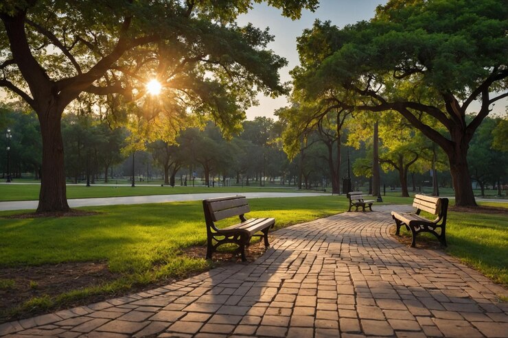 Foto cena da natureza do parque vazio em estilo simples