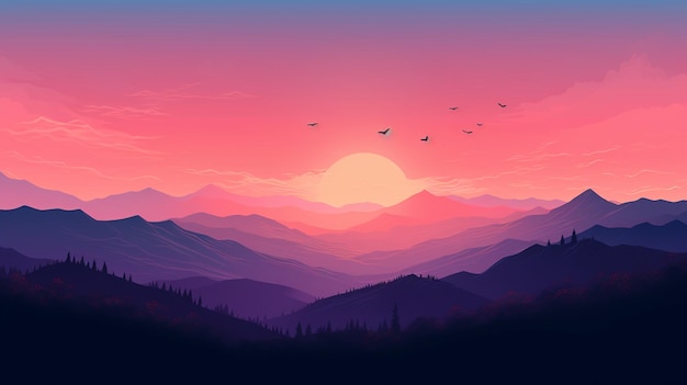 cena da paisagem do nascer do sol