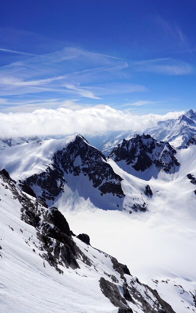 cena das montanhas de neve do Vale Titlis