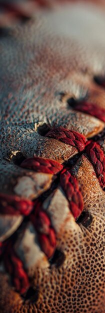 Foto cena de beisebol em close-up com ai geradora de espaço de cópia amplo