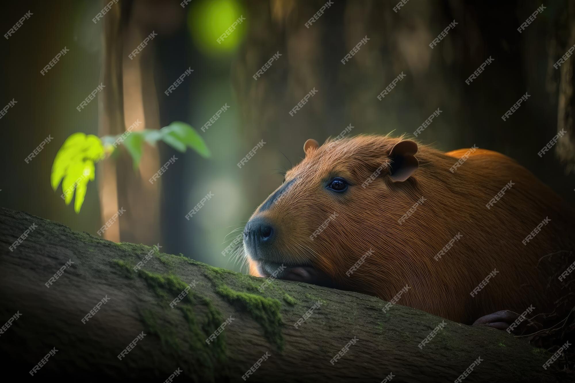 Fundo Jovem Capivara Deitado Em Cima De Um Tronco Na Floresta Em Um Dia  Ensolarado Fundo, Capivaras Perfil Dormindo, Foto Fotografia Hd, Plantar  Imagem de plano de fundo para download gratuito