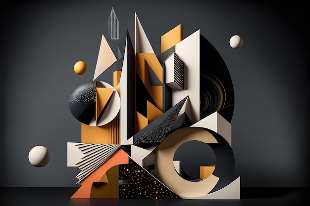 Cena de formas geométricas minimalistas abstratas arte gerada pela rede neural