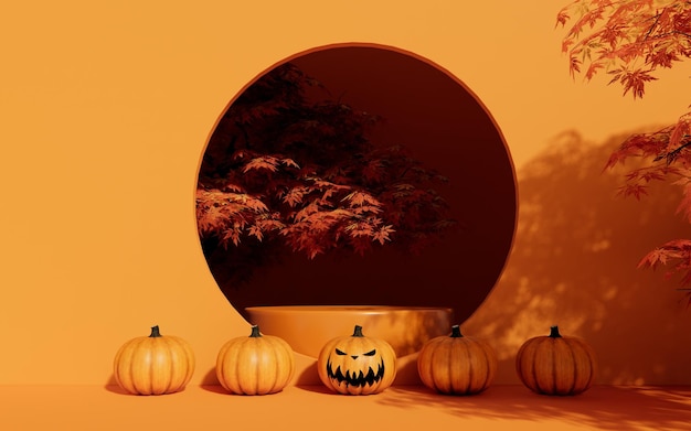 Cena de Halloween 3d renderização de fundo