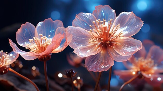 Cena de Inverno Flor congelada Floresta de pinheiros Cores ultra brilhantes Imagens de fundo Papéis de parede Hd