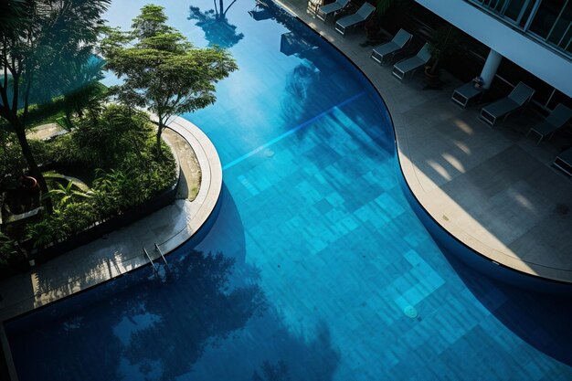 Foto cena de manutenção da piscina