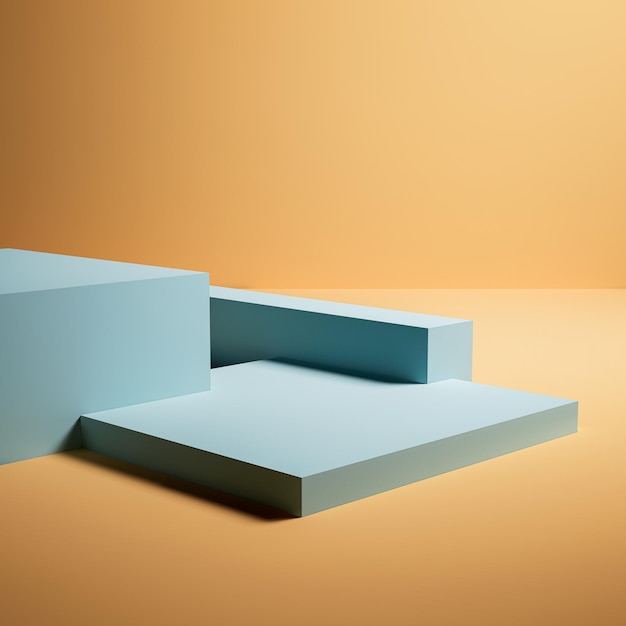 Cena de simulação de fundo abstrato com forma de geometria de pódio para renderização em 3D de exibição de produto