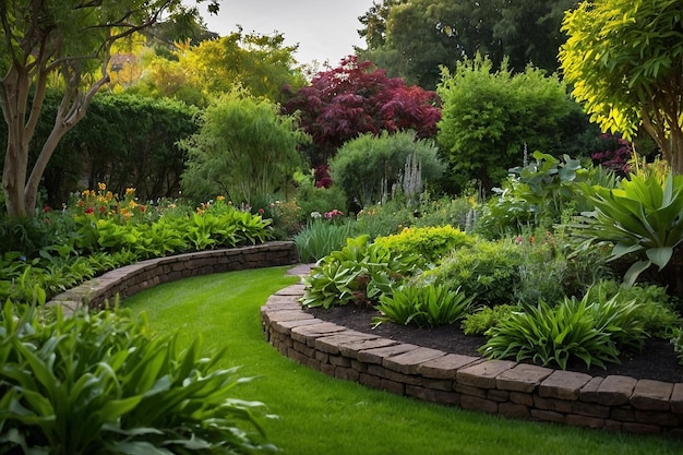 Foto cena de um jardim verde