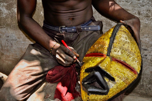 Foto cena do mercado de arte em accra, gana