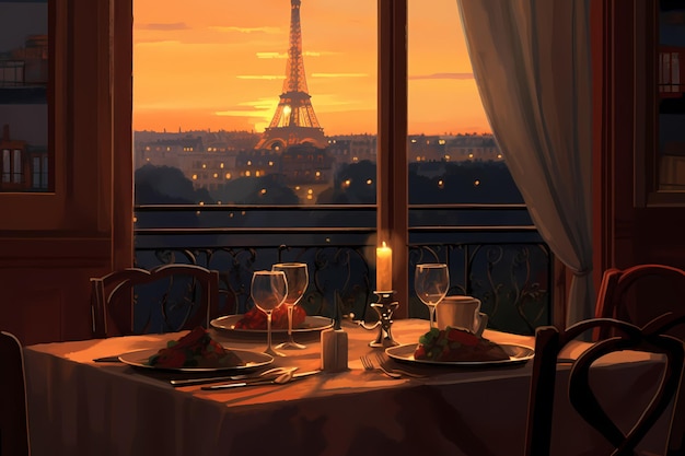 Cena para dos con vistas a la Torre Eiffel