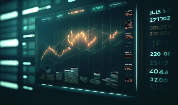 Cena dramática do mercado de ações com gráfico descendente em um fundo escuro simbolizando perda de investimento