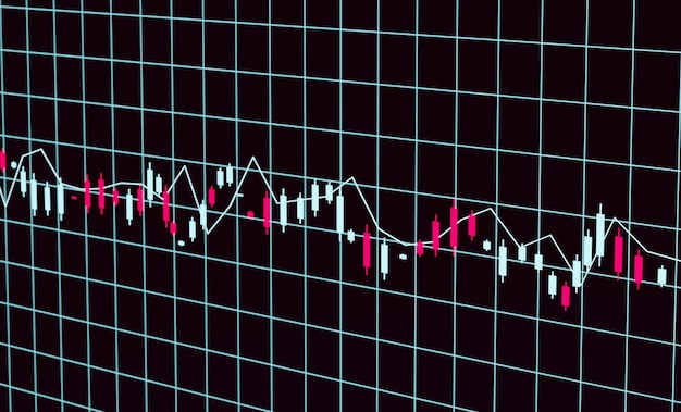 Cena futurista da bolsa de valores Fundo abstrato do gráfico de preços de criptografia do mercado de ações forex Movimentos de mercado gráficos de conceito criativo para cima infográficos Design 3d realista Crescimento Economia mundial