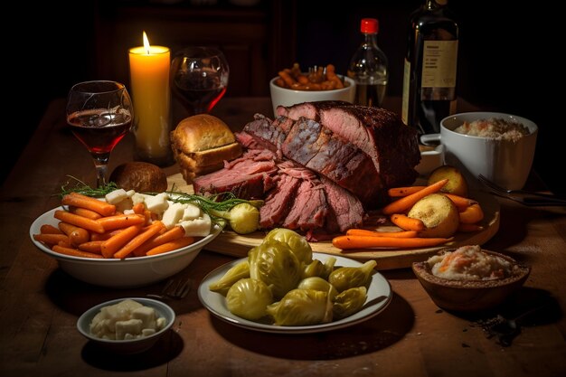 Cena Jiggs una tradición de Terranova con carne de res salada