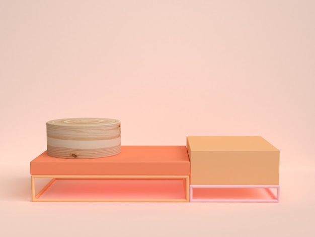 cena laranja abstrata forma geométrica 3d rednering