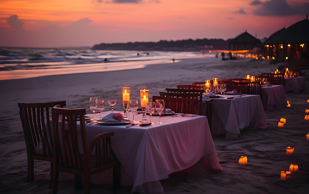 Cena de lujo frente al mar