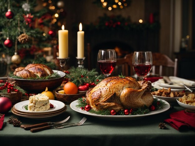 Cena de Navidad en la acogedora casa