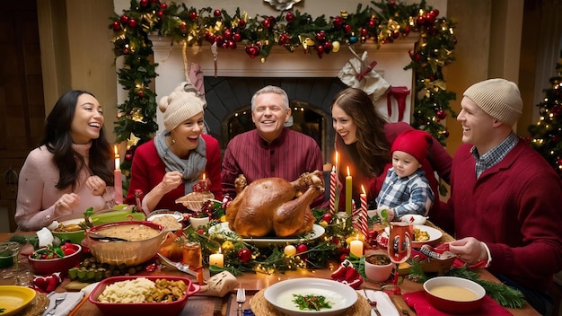 Cena de Navidad en la mesa