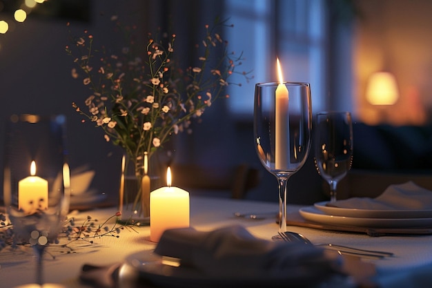Una cena romántica a la luz de las velas para dos