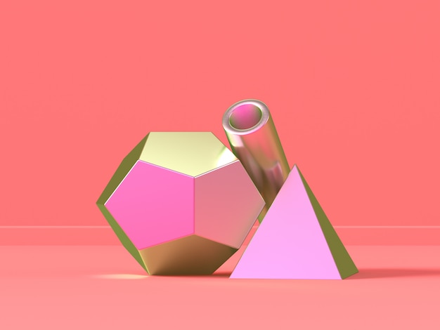 Foto cena rosa metálico forma geométrica resumo