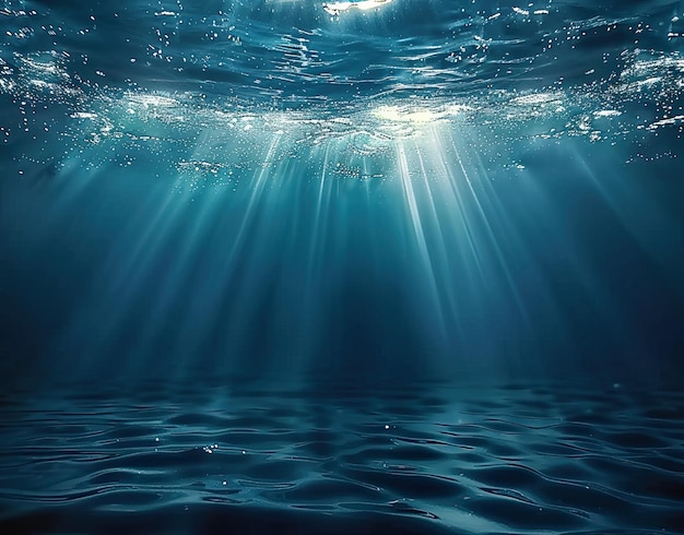 cena subaquática com luz solar e o oceano