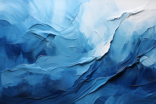 Cenário artístico definido por pinceladas azuis arrebatadoras na tela