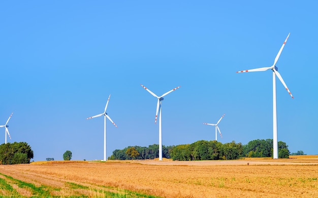 Cenário com moinhos de vento na morávia do sul, república checa.