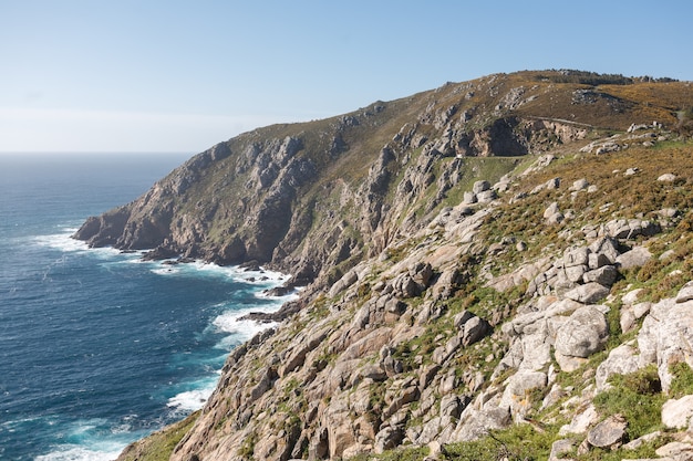 Cenário da bela paisagem do cabo Finisterra.