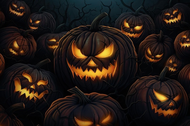 Cenário de abóbora para o Halloween