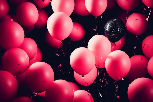 Cenário de balões abstratos para texto e comemorar na temporada de venda sexta-feira negra