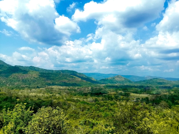 Cenário de belas paisagens e céu azul