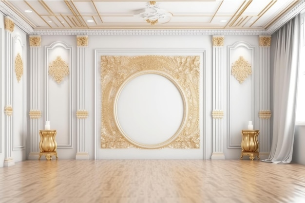 Cenário de casamento decoração de flor de luxo estética interior fundo de estúdio minimalista AI gerado