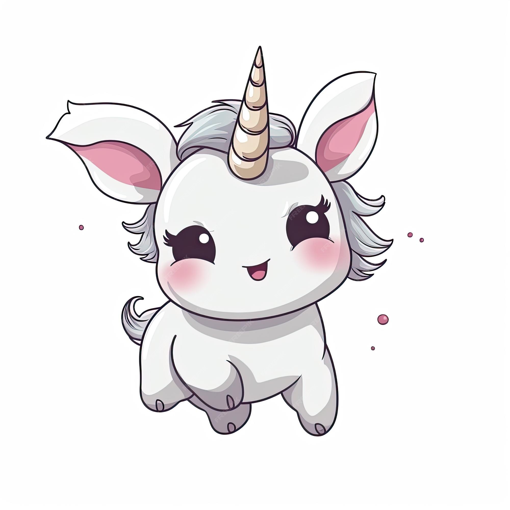 ilustração de unicórnio fofo unicórnio kawaii chibi estilo de