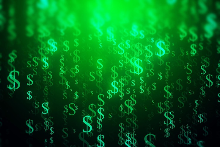 Foto cenário de fluxo de dólar verde