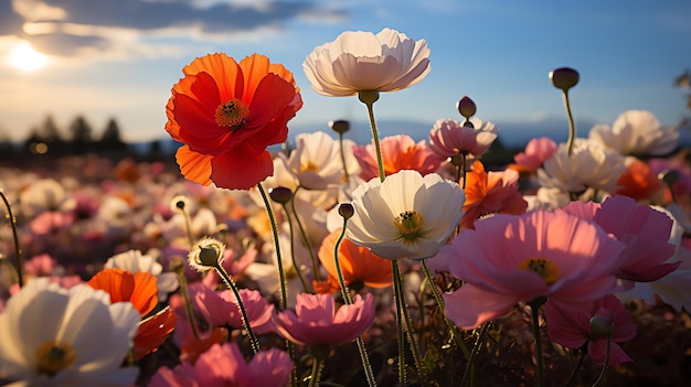 cenário de lindo campo de flores