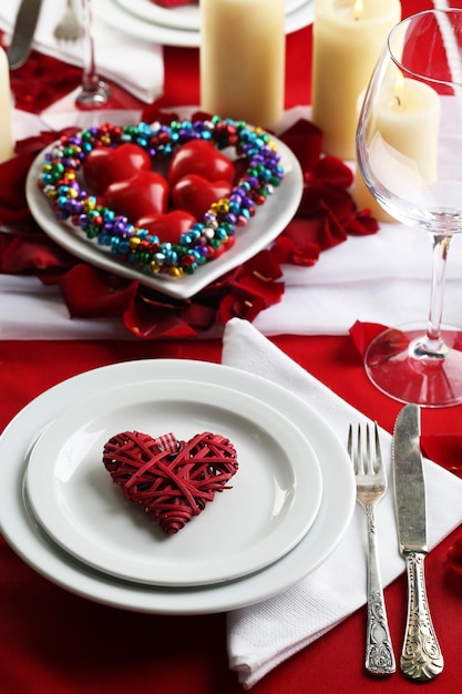 Cenário de mesa do dia dos namorados