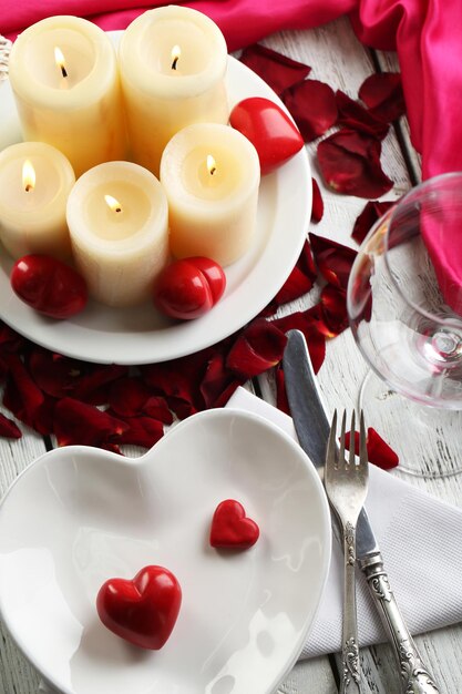 Cenário de mesa do dia dos namorados