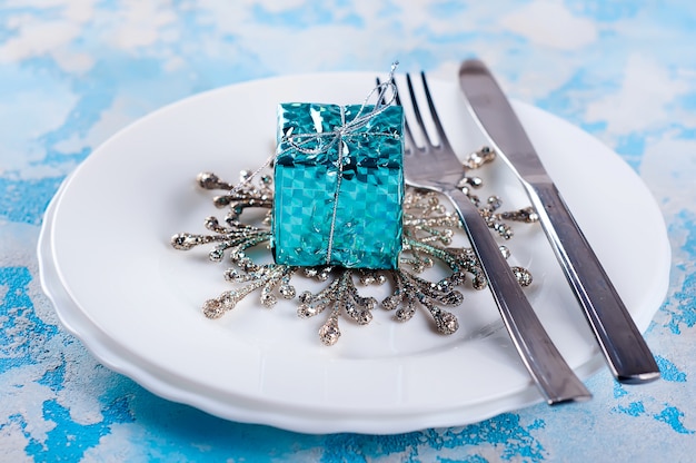 Cenário de mesa festiva para o natal