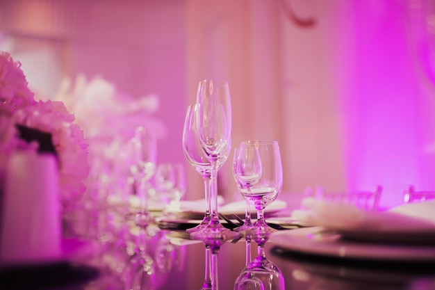 Cenário de mesa para uma festa de evento ou casamento