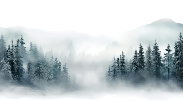 Cenário de nevoeiro de estação panorama nebuloso