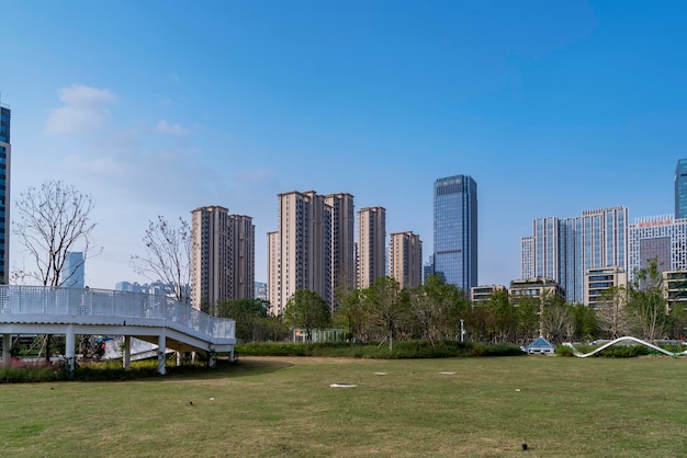 Cenário do parque da cidade de Hefei