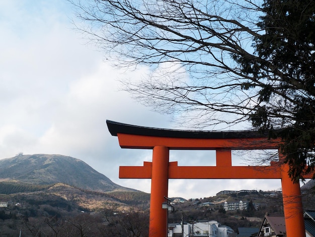 Cenário do Santuário de Hakone do Japão