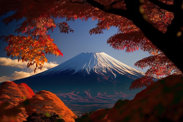 Cenário encantador das montanhas Fuji